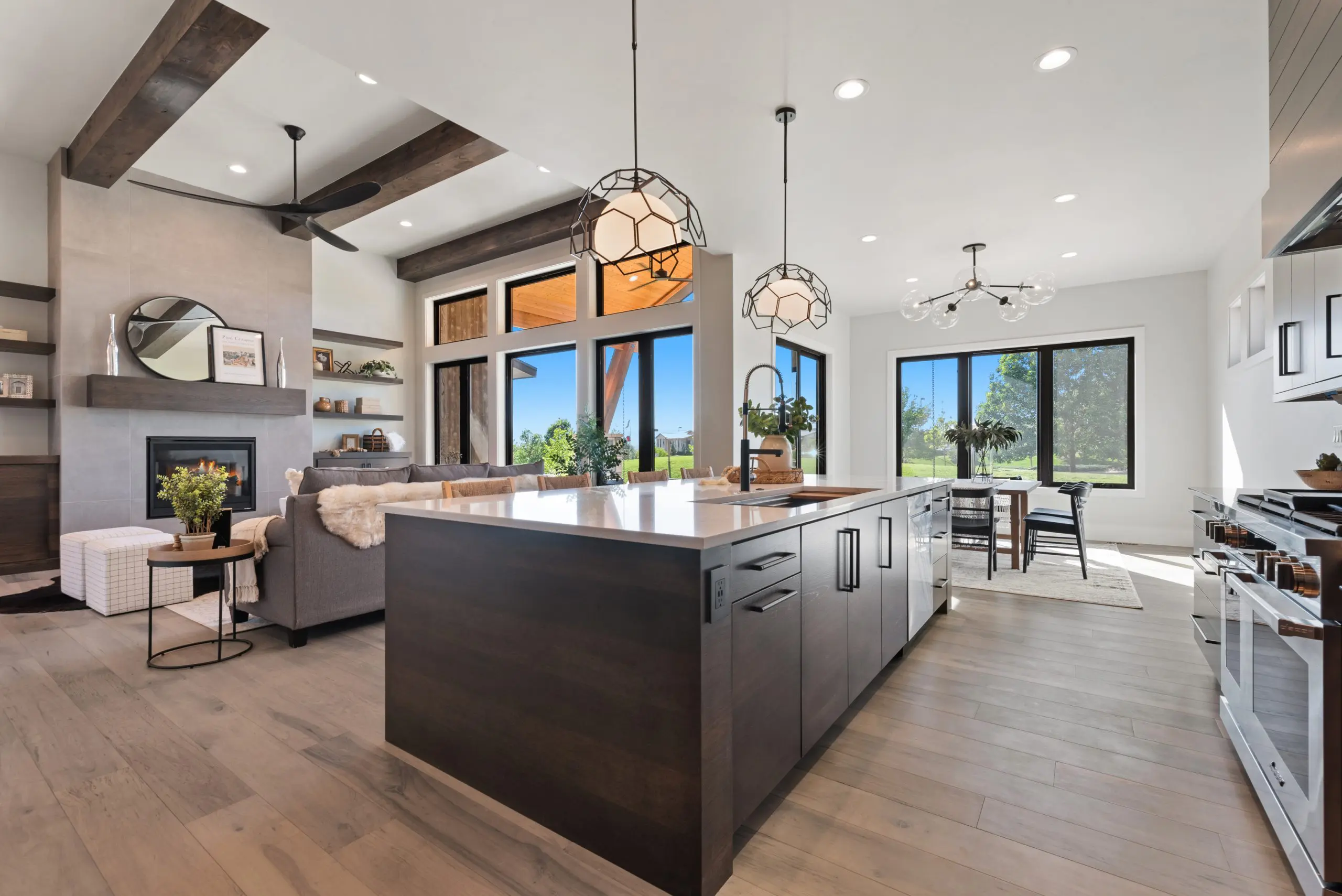 Open concept kitchen and living room