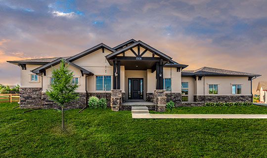 colorado custom home exterior front yard