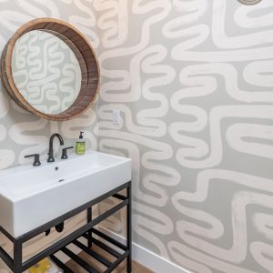 colorado custom home bathroom wallpaper