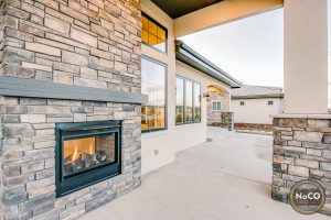 colorado custom home two sided fireplace