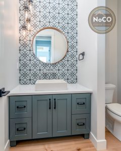 blue bathroom wall tile colorado custom home