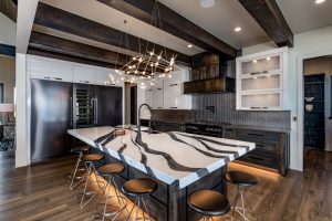 center island chef's kitchen colorado custom home