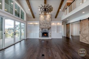 colorado transitional style home metal wood and stone